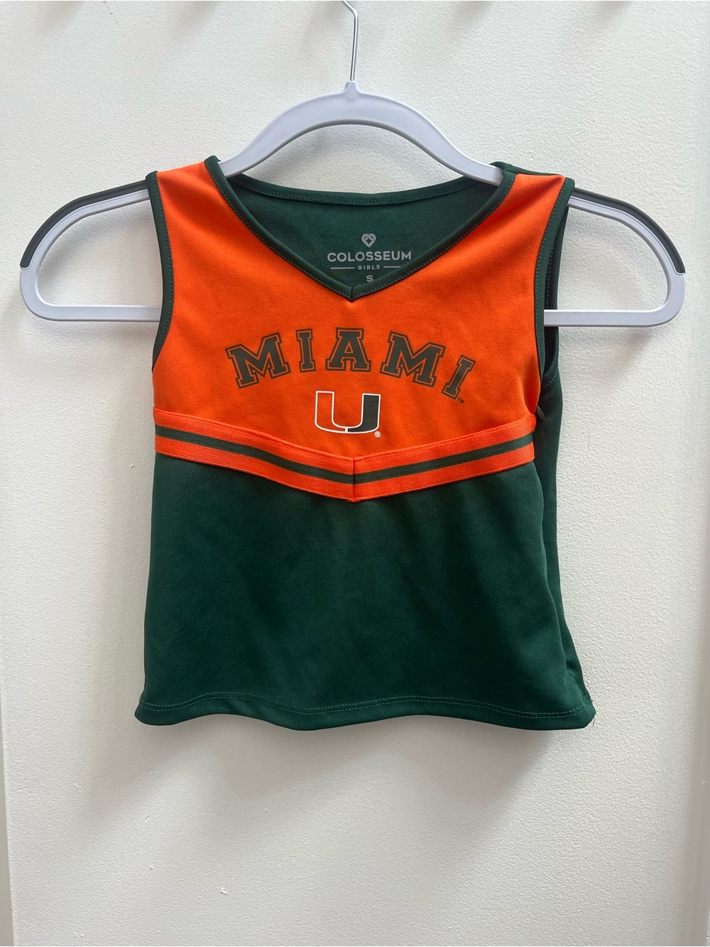 Colosseum Girls Miami U Sleeveless Jersey Top Size S 6-6X